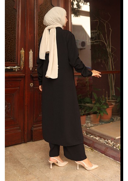 Aerobin Kumaş Tunik Pantolon Ikili Takım 2103-05 Siyah indirimleri