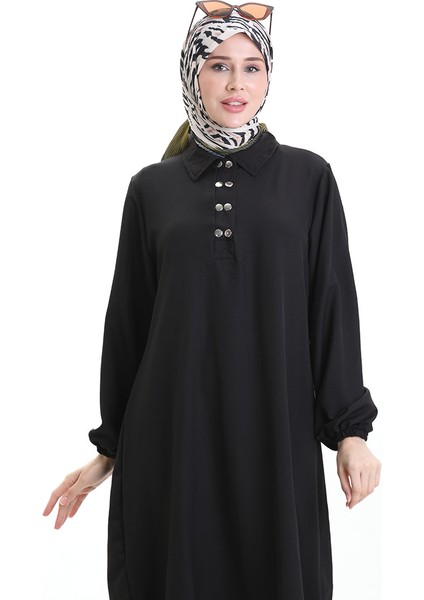 Gömlek Yaka Tunik Pantolon Ikili Takım 0123-06 Siyah indirimleri