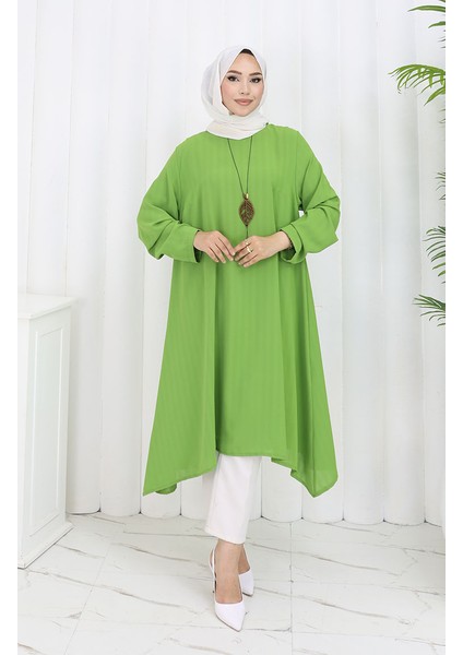 Krep Kumaş Salaş Tunik 1011-06 Yeşil