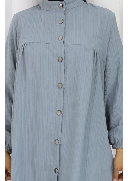 Boydan Düğmeli Tunik Pantolon Ikili Takım 2108-02 Gri indirimleri