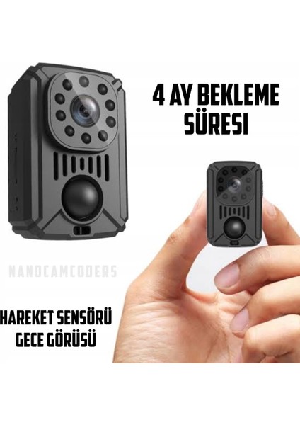 1k° 1080P Fotokapan 4 Ay Bekleme Süresi Mini Gece Görüşü Güvenlik Gizli Pır Video Kamera Kaydet Izle Hd FTK91GART Güvenlik Kamerası
