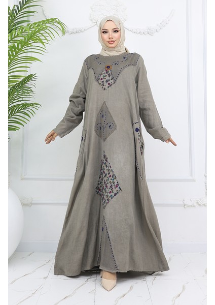 Şile Bezi Otantik Elbise 2027-03 Bej