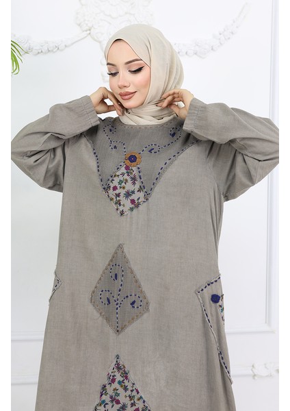 Şile Bezi Otantik Elbise 2027-03 Bej modelleri