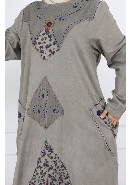 Şile Bezi Otantik Elbise 2027-03 Bej fırsatları