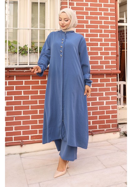 Aerobin Kumaş Tunik Pantolon Ikili Takım 2103-01 Indigo