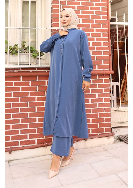 Aerobin Kumaş Tunik Pantolon Ikili Takım 2103-01 Indigo fiyatları