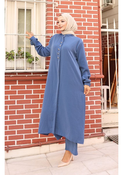 Aerobin Kumaş Tunik Pantolon Ikili Takım 2103-01 Indigo modelleri