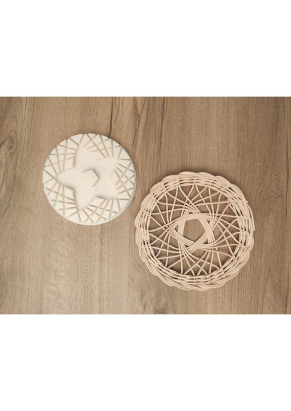 Yuvarlak Rattan Kalıp – Yıldız Şekilli Sepet Örme Kalıbı 12 Cm- Kağıt Çubuklara Uygun Değil