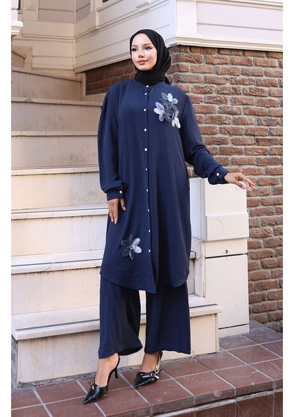 Aerobin Kumaş Tunik Pantolon Ikili Takım 2102-03 Lacivert fiyatları