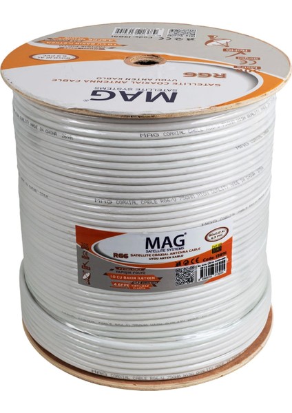 Mag Avangart Rg6/u4 Bakır Sat1 80 Tel Anten Kablosu (300 Metre) (4887) modelleri