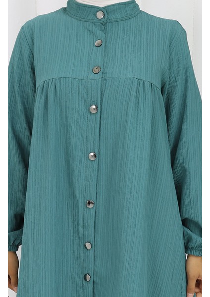 Boydan Düğmeli Tunik Pantolon Ikili Takım 2108-03 Yeşil indirimleri