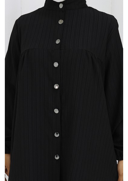 Boydan Düğmeli Tunik Pantolon Ikili Takım 2108-05 Siyah indirimleri