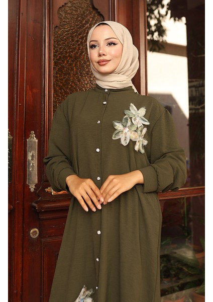 Aerobin Kumaş Tunik Pantolon Ikili Takım 2102-06 Haki modelleri