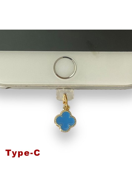 Type-C Çelik Takı Figürlü Telefon Şarj Portu Toz Tıpası Toz Tıkacı Charm TCGL5020