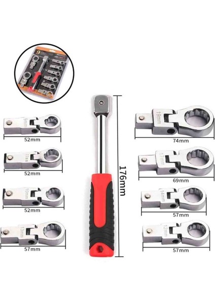 Çantalı 72 Dişli 20 Parça 180° Cırcır Ingiliz Anahtarı Seti Cıvata Sıkma Sökme Tamir Onarım Aleti modelleri