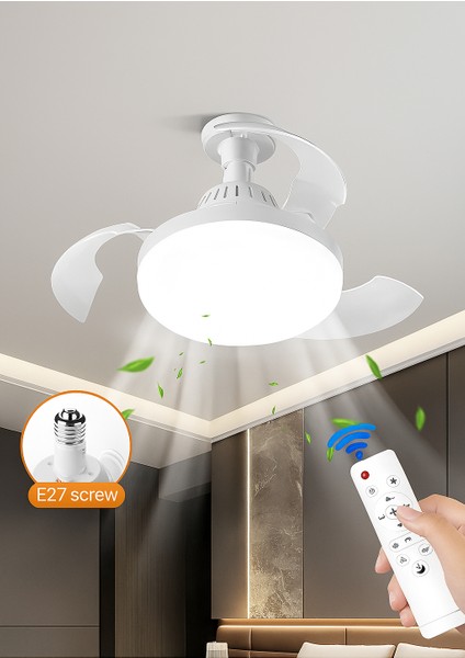 LED Işıklı Katlanabilir Akıllı Tavan Vantilatörü – Sessiz Fan & Kumandalı Aydınlatma