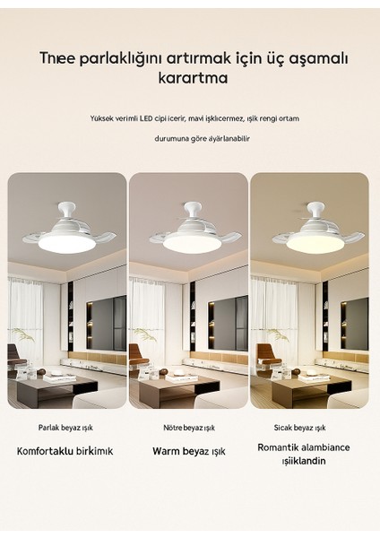 LED Işıklı Katlanabilir Akıllı Tavan Vantilatörü – Sessiz Fan & Kumandalı Aydınlatma fırsatları