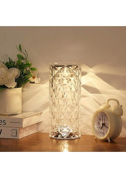 Dokunmatik Kristal Lamba 16 Renk Rgb Uzaktan Kumandalı USB Şarjlı LED Masa Lambası Gece Lambası fiyatları