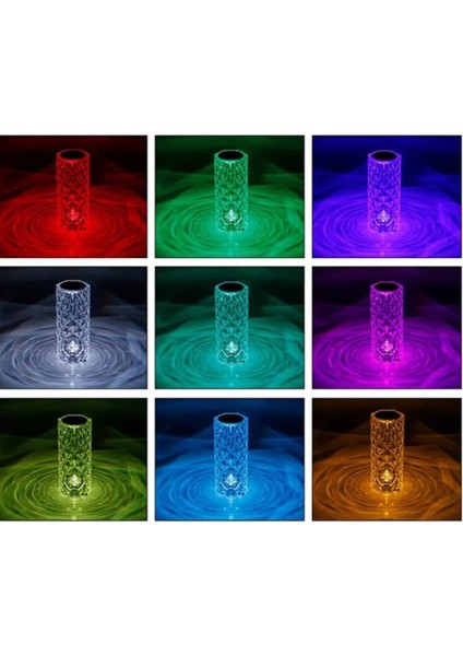 Dokunmatik Kristal Lamba 16 Renk Rgb Uzaktan Kumandalı USB Şarjlı LED Masa Lambası Gece Lambası modelleri