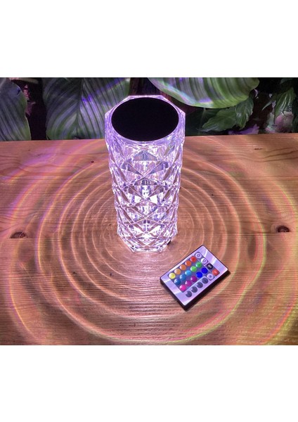 Dokunmatik Kristal Lamba 16 Renk Rgb Uzaktan Kumandalı USB Şarjlı LED Masa Lambası Gece Lambası indirimleri