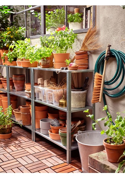 Hyllıs Raf Ünitesi 60X27X74 cm Galvanizli 25 Kg/raf Kapasiteli Çelik Dış Mekan Rafı