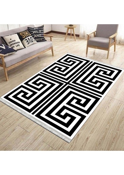 Çizgili Kilim Makinede Yıkanabilir Kaymaz Tabanlı Halı Yolluk Dot Tabanlı Salon Halısı 0096A modelleri