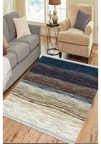 Geçişli Modern Halı Kaymaz Taban Makinede Yıkanabilir Kilim Dot Tabanlı Salon Halısı 0027A