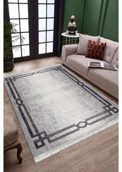 Overloklu Modern Halı Makinede Yıkanabilir Kaymaz Taban Kilim Dot Tabanlı Salon Halısı 0069A fiyatları
