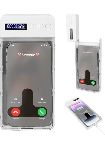 Zaman Ayarlı Telefon Kilit Kutusu Taşınabilir, Hafif,şarjlı Öz-Disiplin Zamanlayıcılı Telefon Kutusu
