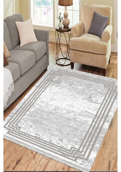 Kırık Beyaz Halı Makinede Yıkanabilir Kaymaz Taban Kilim Dot Tabanlı Salon Halısı 0084A modelleri