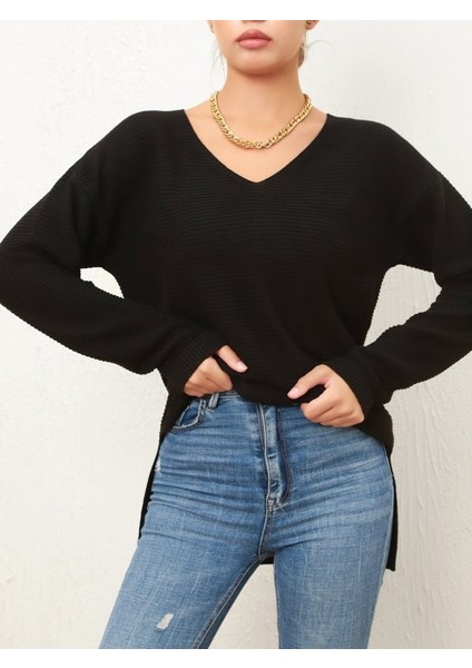 Kadın Uzun Kollu V Yaka Triko Bluz fiyatları