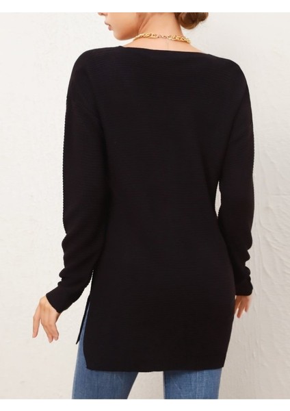 Kadın Uzun Kollu V Yaka Triko Bluz fırsatları