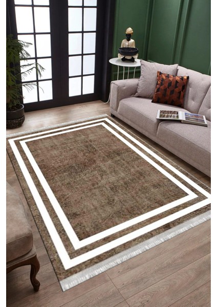 Kahverengi Modern Halı Makinede Yıkanabilir Kaymaz Taban Kilim Dokuma Tabanlı Salon Halısı 0070A fiyatları