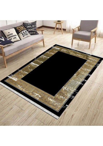 Gold Desenli Makinede Yıkanabilir Kaymaz Taban Halı Dot Tabanlı Salon Halısı 0126D modelleri