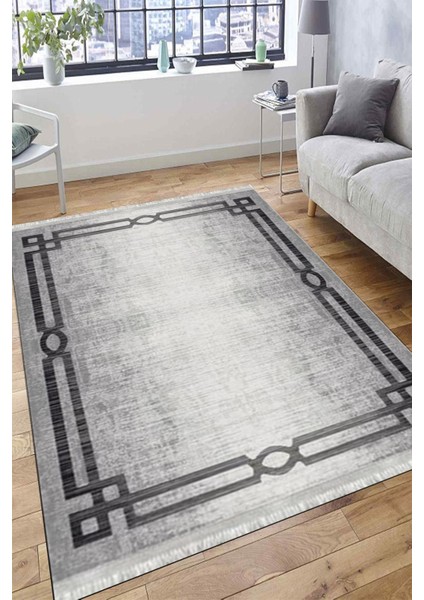 Overloklu Modern Halı Makinede Yıkanabilir Kaymaz Taban Kilim Dot Tabanlı Salon Halısı 0069A fırsatları