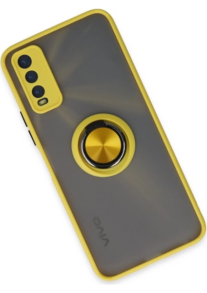 Vivo Y11S Kılıf Montreal Yüzüklü Silikon Kapak - Sarı Dsdrn fiyatları