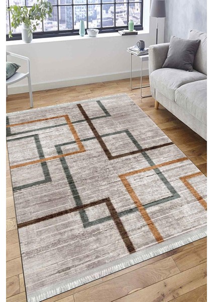 Modern Çizgili Kilim Makinede Yıkanabilir Kaymaz Taban Kilim Dot Tabanlı Salon Halısı 0047A fiyatları
