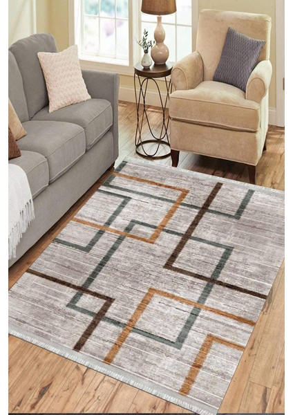 Modern Çizgili Kilim Makinede Yıkanabilir Kaymaz Taban Kilim Dot Tabanlı Salon Halısı 0047A modelleri