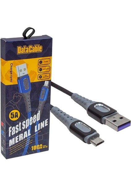 PM-3780 Örgülü 5 Amper Micro USB Hızlı Şarj Data Kablosu