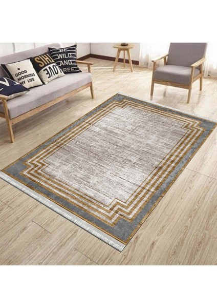 Dekoratif Vintage Halı Makinede Yıkanabilir Kaymaz Taban Kilim Dot Tabanlı Salon Halısı 0081A