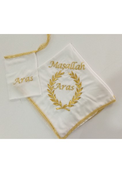 Isimli Sünnet Şalı Omuz Örtüsü Maşallah Ay Yıldız Tuğra Nakış Işlemeli Kına Şalı Isimli Kına Eldiveni Isme Özel Siyah Mavi ve Beyaz Renkler fırsatları