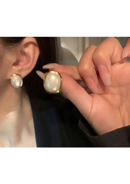 Kadınlar Için Şık Geometrik Kare Sahte Inci Çivi Küpeler, Çok Yönlü Alaşım Tasarımı, Banketler ve Günlük Kullanım Için Uygun, Popüler Tasarım, Moda fiyatları