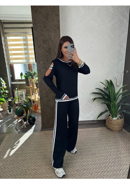 Kadın Iki Iplik Penye Kumaş Kol Detaylı Ribanalı Ikili Takım fırsatları