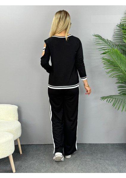 Kadın Iki Iplik Penye Kumaş Kol Detaylı Ribanalı Ikili Takım indirimleri
