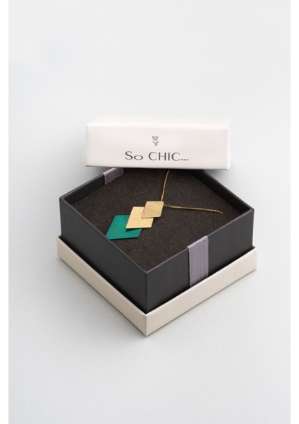 Yeşil Vaha 18 Ayar Sarı Altın Kaplama 46 cm Gümüş Tasarım Kolye indirimleri