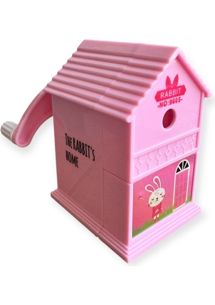 Sevimli Hayvan Temalı Ev Şeklinde Kalemtraş, Panda, Kedi ve Tavşan Desenleri, 3 Renk Seçeneği modelleri