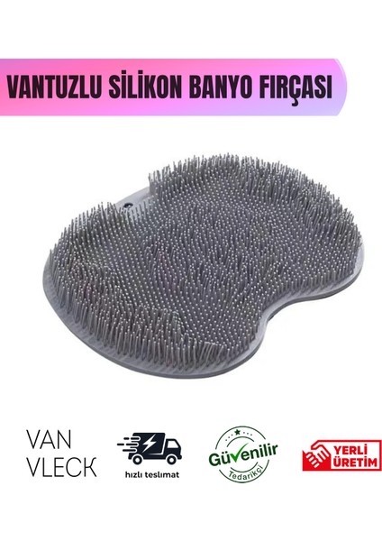 Vantuzlu Silikon Banyo Fırçası – Ayak Masaj Pedi, Sırt Kesesi, Duş Lifi, Vücut Temizleme Aparatı