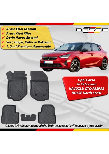 Opel Corsa F Paspas Araca Özel 2019 2025 Derin Havuzlu Bosse North Serisi fırsatları