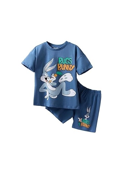 Erkek Bebek Looney Tunes 2'li Takım Kısa Kollu Tişört Şort