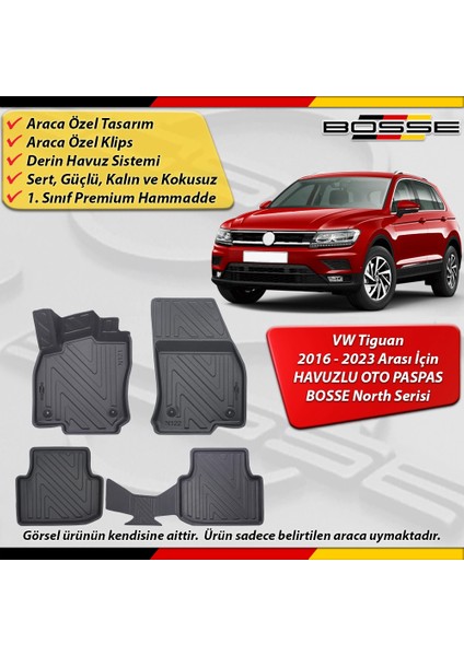 Vw Tiguan Paspas Araca Özel 2016-2023 Derin Havuzlu Bosse North Serisi